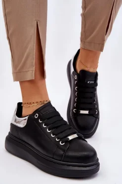 Damskie GOE Damskie Buty Sportowe LL2N4012 Czarno-Srebrne
