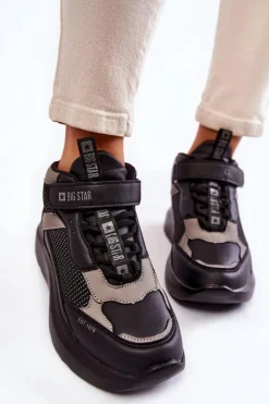 Big Star Shoes Buty Sportowe Big Star|Sneakersy Damskie*Damskie Buty Sportowe Memory Foam System Big Star KK274403 Czarne