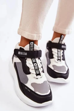 Sale Big Star Shoes Damskie Buty Sportowe Memory Foam System Big Star KK274405 Białe