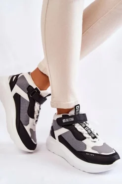 Sale Big Star Shoes Damskie Buty Sportowe Memory Foam System Big Star KK274405 Białe