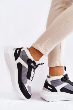 Sale Big Star Shoes Damskie Buty Sportowe Memory Foam System Big Star KK274405 Białe