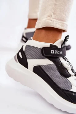 Sale Big Star Shoes Damskie Buty Sportowe Memory Foam System Big Star KK274405 Białe