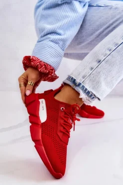 Big Star Shoes Buty Sportowe Big Star*Damskie Buty Sportowe Memory Foam Big Star JJ274270 Czerwone