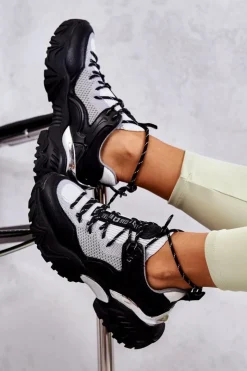 Damskie Big Star Shoes Damskie Buty Sportowe Memory Foam System Big Star KK274053 Czarno-Szare