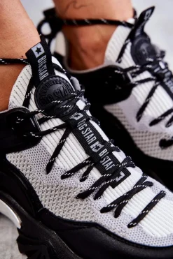 Damskie Big Star Shoes Damskie Buty Sportowe Memory Foam System Big Star KK274053 Czarno-Szare