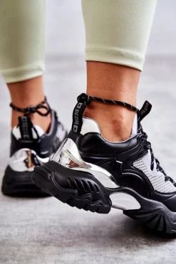 Damskie Big Star Shoes Damskie Buty Sportowe Memory Foam System Big Star KK274053 Czarno-Szare