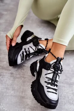 Damskie Big Star Shoes Damskie Buty Sportowe Memory Foam System Big Star KK274053 Czarno-Szare