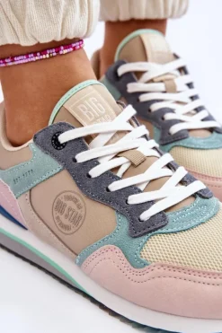 Big Star Shoes Buty Sportowe Big Star|Sneakersy Damskie*Damskie Buty Sportowe Memory Foam System Big Star LL274347 Multikolor