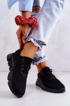 Damskie Big Star Shoes Damskie Buty Sportowe Memory Foam Big Star JJ274273 Czarne