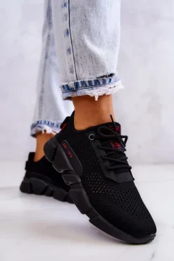 Damskie Big Star Shoes Damskie Buty Sportowe Memory Foam Big Star JJ274273 Czarne