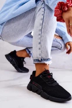 Damskie Big Star Shoes Damskie Buty Sportowe Memory Foam Big Star JJ274273 Czarne