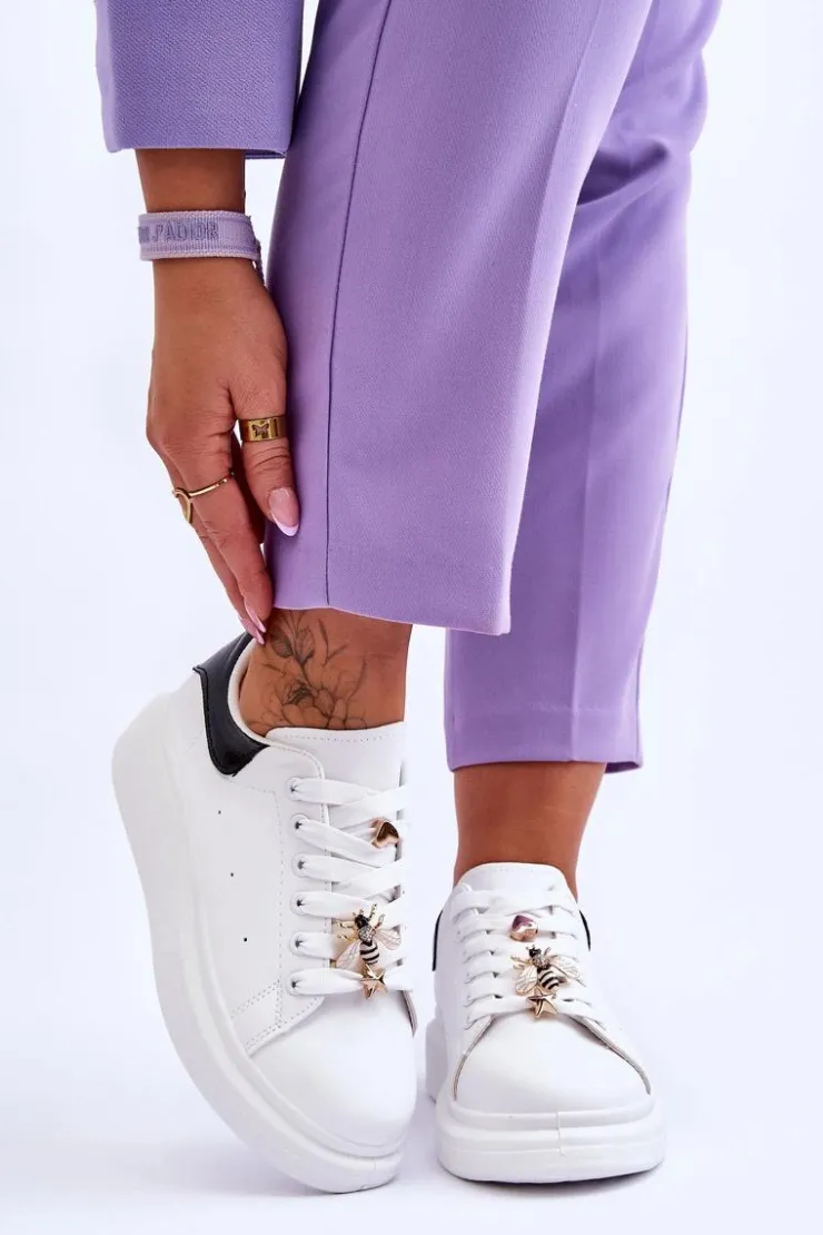 Damskie Boto Damskie Buty Sportowe Na Masywnej Platformie Biało-Czarne Chante