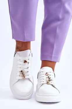 Damskie Boto Damskie Buty Sportowe Na Masywnej Platformie Biało-Czarne Chante