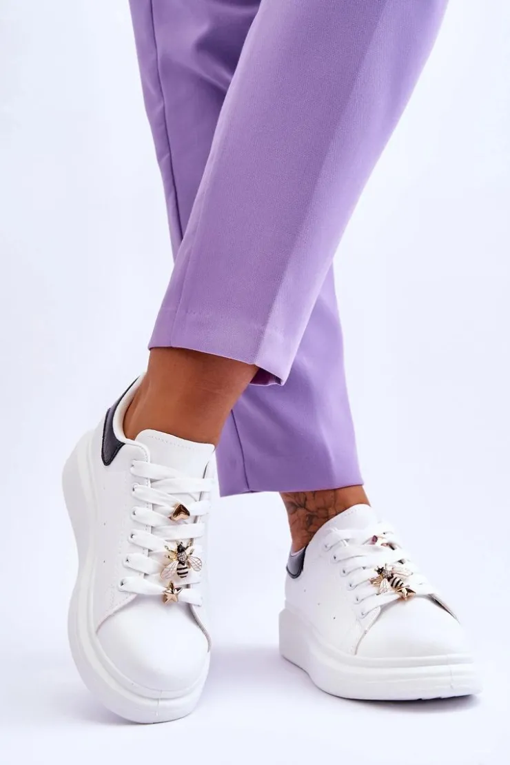 Damskie Boto Damskie Buty Sportowe Na Masywnej Platformie Biało-Czarne Chante