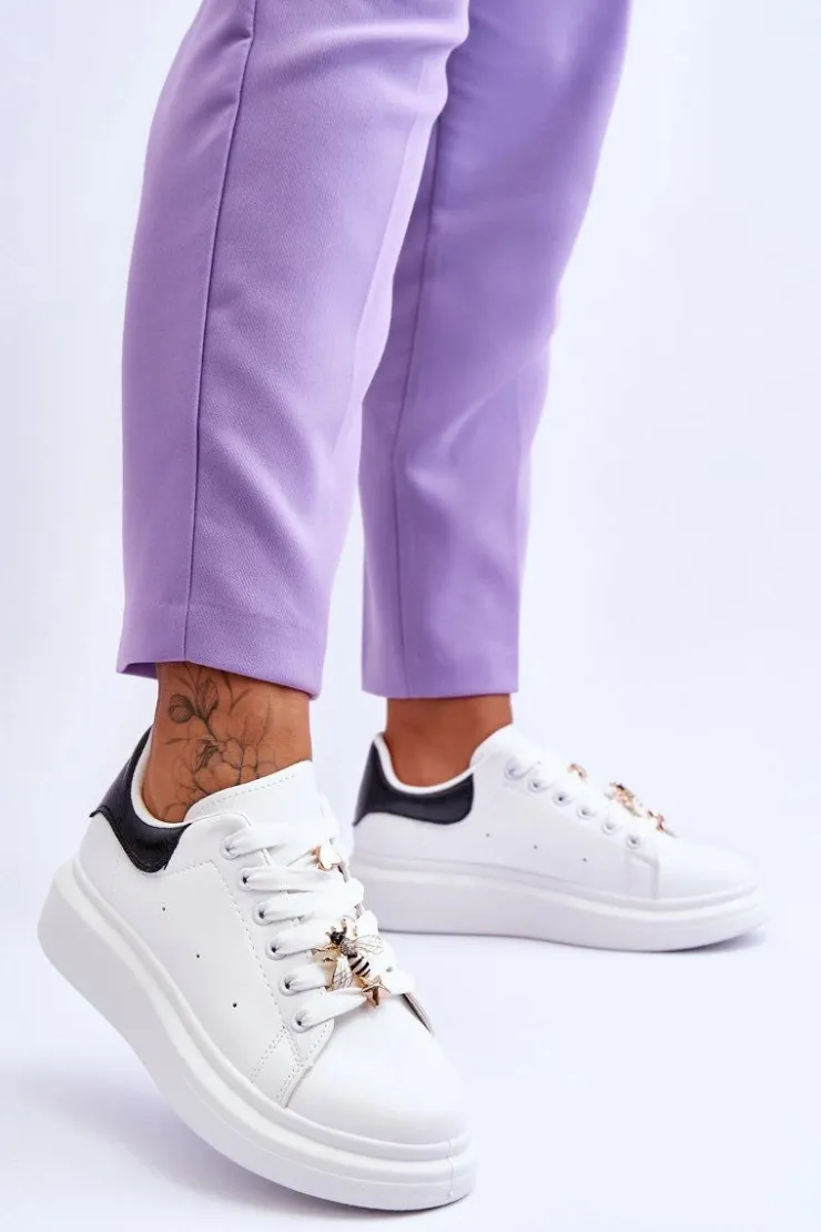 Damskie Boto Damskie Buty Sportowe Na Masywnej Platformie Biało-Czarne Chante