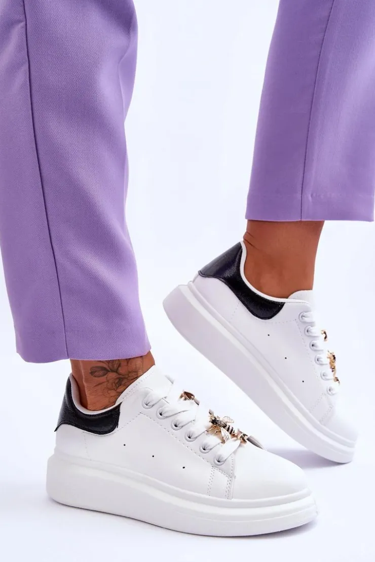 Damskie Boto Damskie Buty Sportowe Na Masywnej Platformie Biało-Czarne Chante