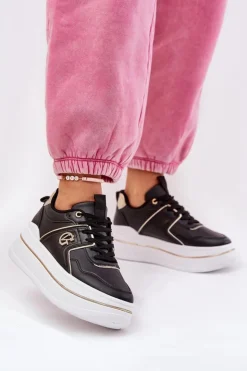 Boto Buty Sportowe Na Platformie|Sneakersy Damskie*Damskie Buty Sportowe Na Platformie Czarne Caldeno