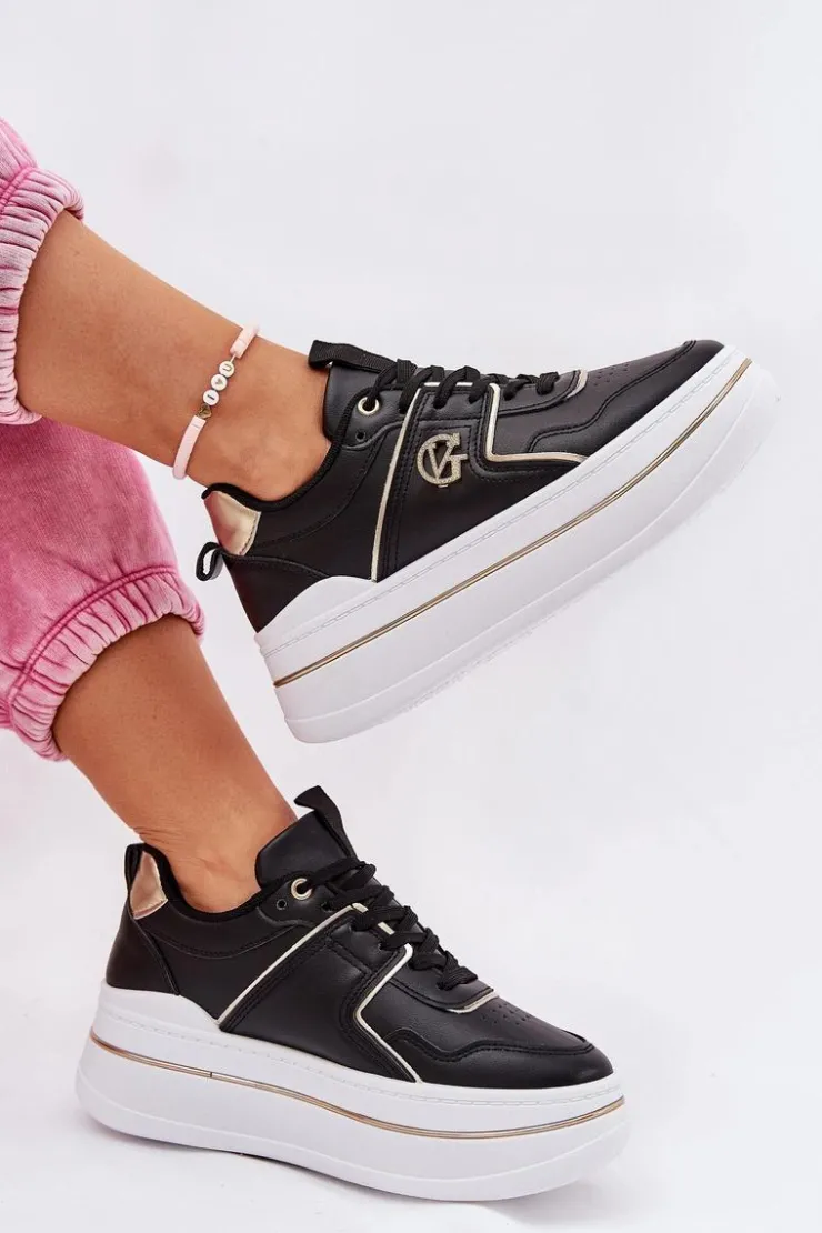 Boto Buty Sportowe Na Platformie|Sneakersy Damskie*Damskie Buty Sportowe Na Platformie Czarne Caldeno