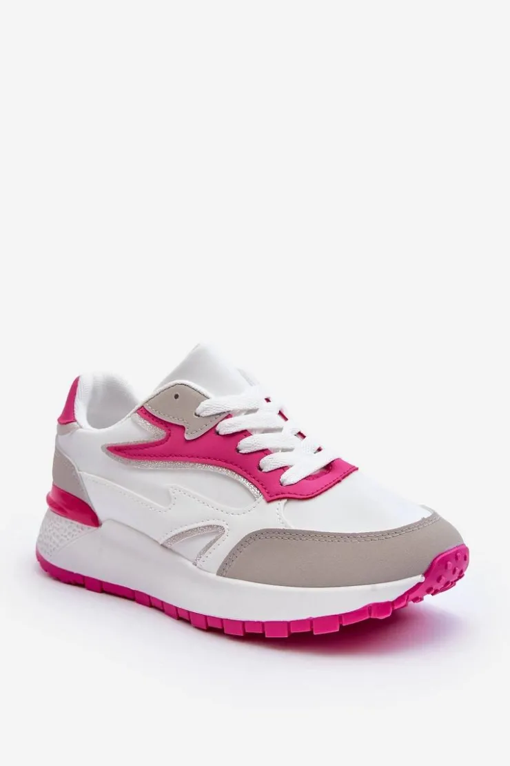 Damskie Boto Damskie Buty Sportowe Na Platformie Biało-Różowe Henley