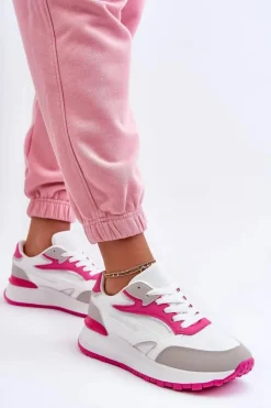 Damskie Boto Damskie Buty Sportowe Na Platformie Biało-Różowe Henley