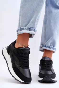 Damskie Boto Damskie Buty Sportowe Na Platformie Czarno-Białe Henley