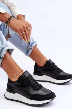 Damskie Boto Damskie Buty Sportowe Na Platformie Czarno-Białe Henley