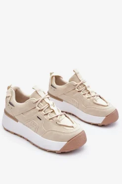 Boto Buty Sportowe Na Platformie|Sneakersy Damskie*Damskie Buty Sportowe Na Platformie Jasnobeżowe Dakari