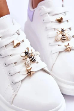 Damskie Boto Damskie Buty Sportowe Na Masywnej Platformie Biało-Fioletowe Chante