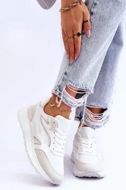 Damskie Boto Damskie Buty Sportowe Na Platformie Białe Henley