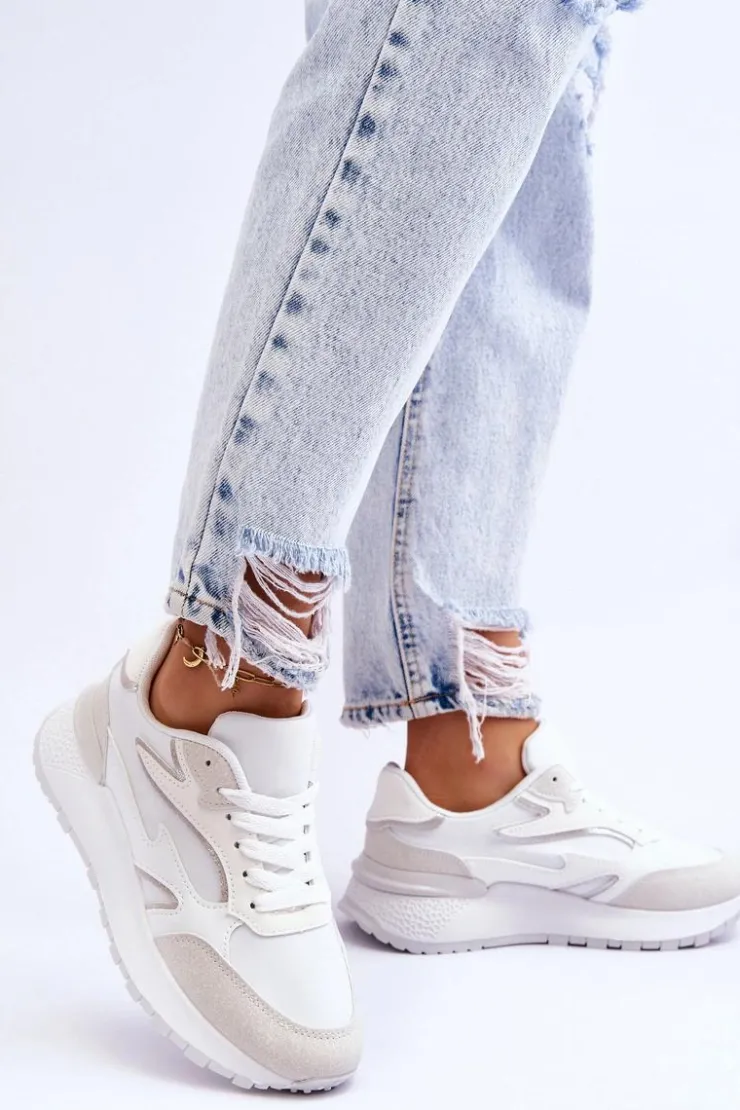 Damskie Boto Damskie Buty Sportowe Na Platformie Białe Henley