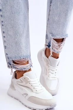 Damskie Boto Damskie Buty Sportowe Na Platformie Białe Henley