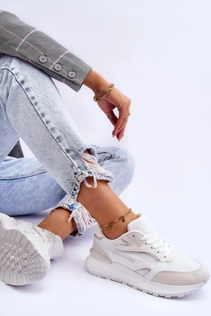 Damskie Boto Damskie Buty Sportowe Na Platformie Białe Henley