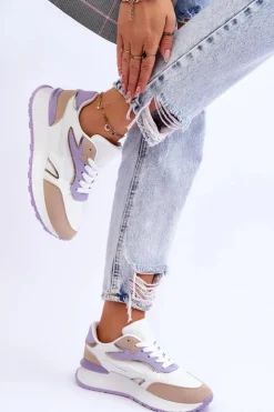 Boto Buty Sportowe Na Platformie|Sneakersy Damskie*Damskie Buty Sportowe Na Platformie Biało-Fioletowe Henley