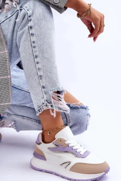 Boto Buty Sportowe Na Platformie|Sneakersy Damskie*Damskie Buty Sportowe Na Platformie Biało-Fioletowe Henley
