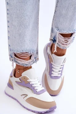 Boto Buty Sportowe Na Platformie|Sneakersy Damskie*Damskie Buty Sportowe Na Platformie Biało-Fioletowe Henley