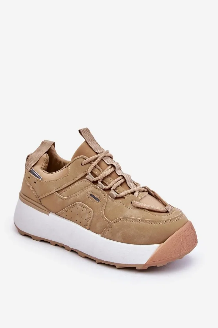 Boto Buty Sportowe Na Platformie|Sneakersy Damskie*Damskie Buty Sportowe Na Platformie Beżowe Dakari