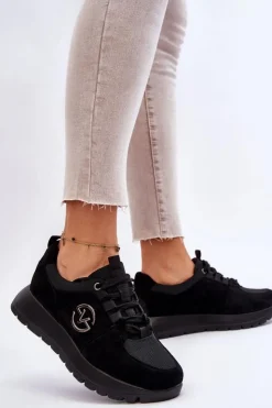 Damskie Buty damskie Vinceza Damskie Buty Sportowe Na Platformie Czarne Aisha