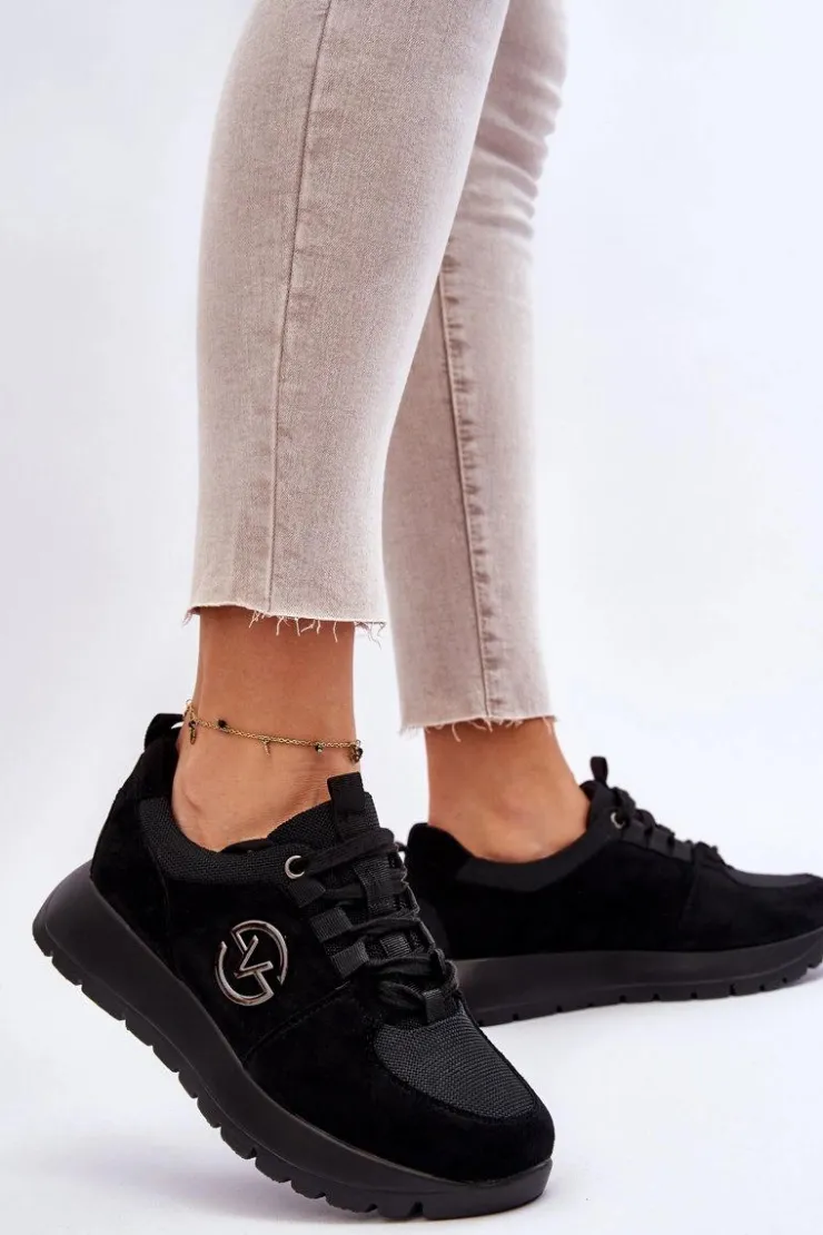 Damskie Buty damskie Vinceza Damskie Buty Sportowe Na Platformie Czarne Aisha