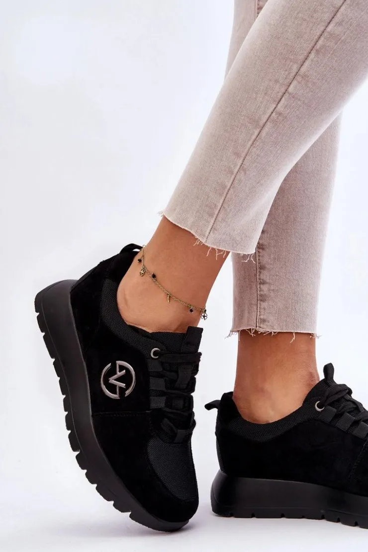 Damskie Buty damskie Vinceza Damskie Buty Sportowe Na Platformie Czarne Aisha