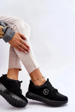 Damskie Buty damskie Vinceza Damskie Buty Sportowe Na Platformie Czarne Aisha