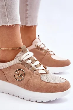 Sale Buty damskie Vinceza Damskie Buty Sportowe Na Platformie Beżowe Aisha Beżowy