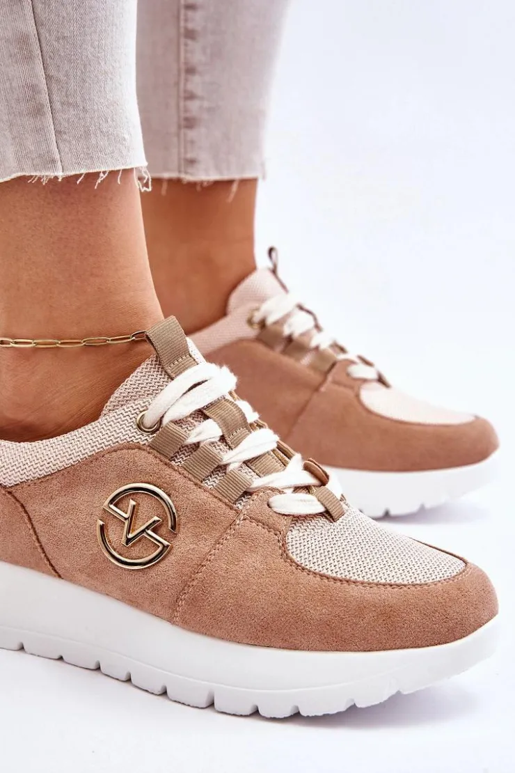 Sale Buty damskie Vinceza Damskie Buty Sportowe Na Platformie Beżowe Aisha Beżowy
