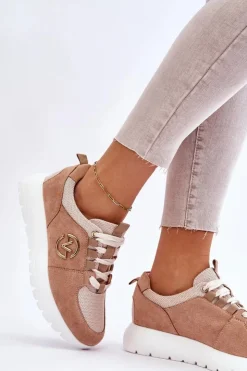 Sale Buty damskie Vinceza Damskie Buty Sportowe Na Platformie Beżowe Aisha Beżowy