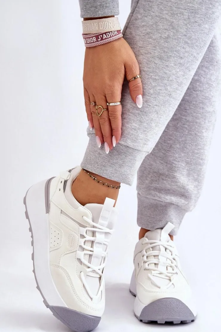 Clearance Boto Damskie Buty Sportowe Na Platformie Białe Dakari