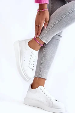 Damskie Boto Damskie Buty Sportowe Na Platformie Białe Eliso