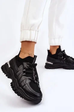 Damskie Boto Damskie Buty Sportowe Skarpetkowe Wsuwane Czarne Berna