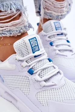 Damskie Big Star Shoes Damskie Buty Sportowe Sneakersy Big Star LL274373 Białe