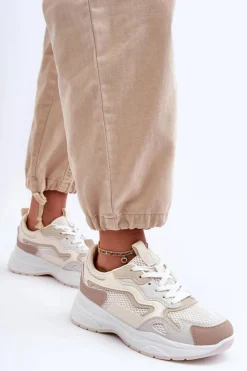 Boto Buty Sportowe Na Platformie|Sneakersy Damskie*Damskie Buty Sportowe Sneakersy Na Platformie Beżowe Lomare