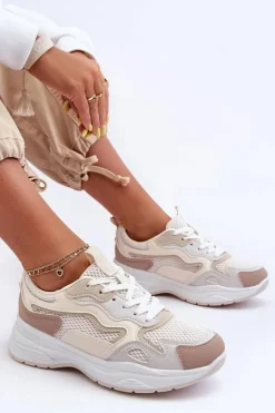 Boto Buty Sportowe Na Platformie|Sneakersy Damskie*Damskie Buty Sportowe Sneakersy Na Platformie Beżowe Lomare