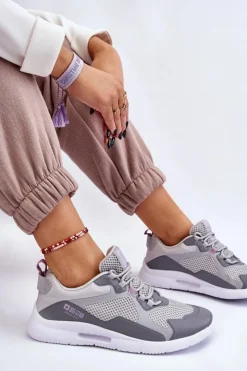 New Big Star Shoes Damskie Buty Sportowe Sneakersy Big Star LL274371 Szare Szary